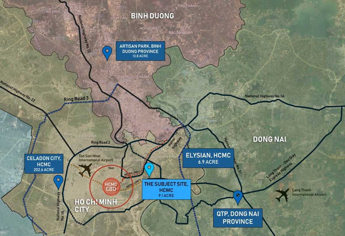 Vị trí liên kết vùng Dự án Gamuda Land Mai Chí Thọ Thủ Đức